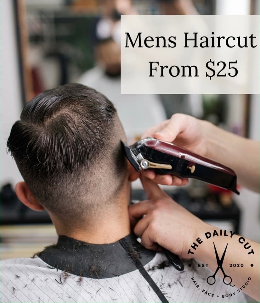 Men's haircut service at The Daily Cut